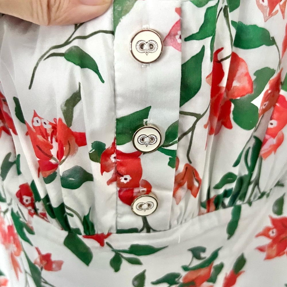 Caroline Constas White Maxi Dress with Coral Floral Print - Picture 7 of 9